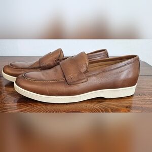 Flag Ltd. Men's Brown/Tan Leather Slip-On Loafers/Shoes w/Cream Sole Sz 11 & 12